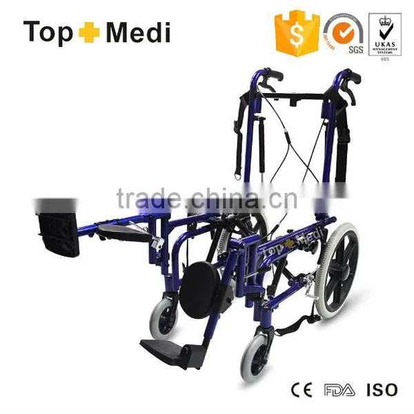 TOPMEDI Physical Therapy Reclining Manual Wheelchair for Cerebral Palsy People photo-2