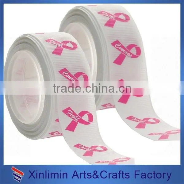 2016 Hot Sale Printed Logo Fabric White Ribbon