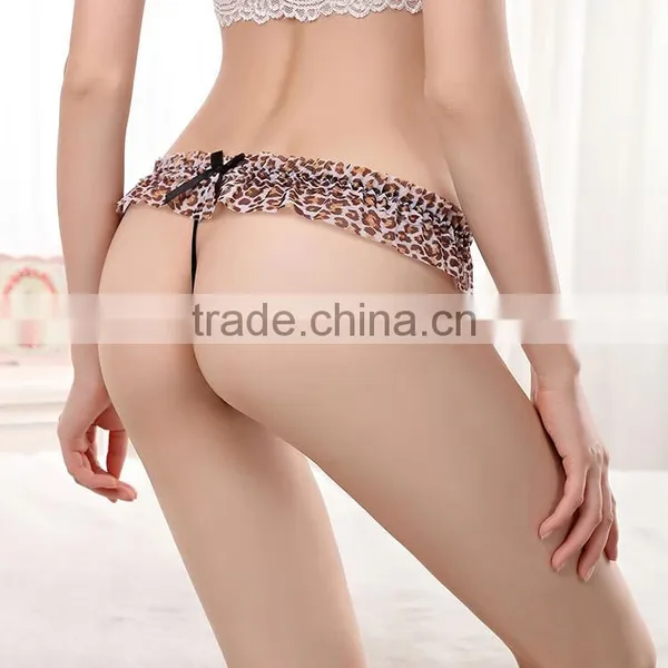 Very Sexy Lepoard Printed T-back Lace G-string Thongs For Women photo-3