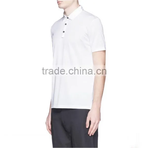 Mens Formal Plain White Polo Shirt With Ribbon Collar Men Shirt Polo photo-2