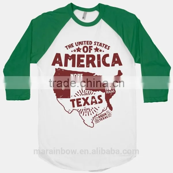 Cheap Wholesale Baseball Tees 100% Cotton Unisex Baseball T Shirt Custom Design 3/4 Raglan Sleeve Baseball T Shirt photo-2