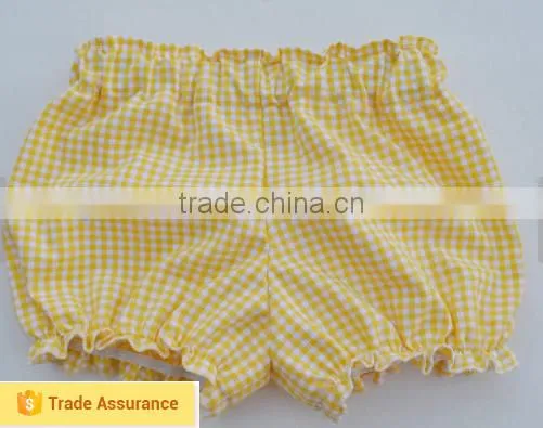 Wholesale Children's Boutique Clothing Baby Girls Plain Pink Ruffle Shorts Pant Baby Girl Bloomers photo-5