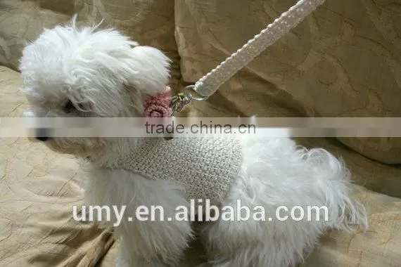 Small Dog Crochet Harness Vest With Handnade Matching Leash photo-4
