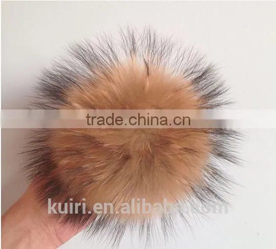 Fashion 15cm Fluffy Raccoon Fur Ball Keychain Real Fox Fur Keychain Fur Pompom Key Chain Pompon Keyring Charm Women Bag Pendant photo-4