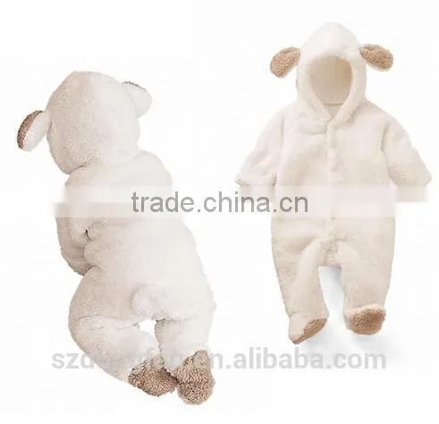 Cartoon Coral Fleece Newborn Baby Romper Costume Baby Clothes Animal Overall Menina Winter Warm Longsleeve Baby Rompers Jumpsuit photo-3