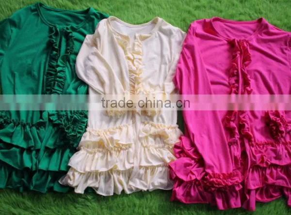 Cotton Mom Cardigan Ruffle Plus Size Top For Lady Long Sleeves Blouse For Women Spring Clothes Boutique photo-5