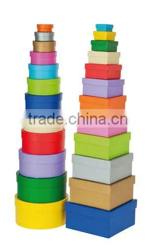 Gift Box Set,12 Assorted Sizes Aquare Col.Square Nested Boxes - Matte - 12 pc Set - 12 Piece Set photo-2