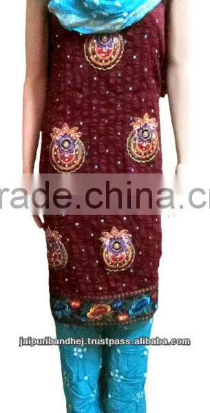 Indian Readymade Salwar Kameez Suits Bandhej Bandhini Salwar Kameez Suit