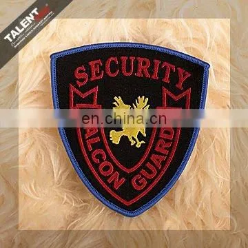 Custom Laser Cut Overlocking Bordure Shaped Woven Badge for Uniform Garment photo-2