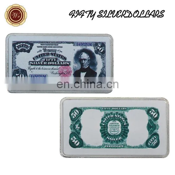 WR US Dollar 1 oz 999 Silver Bullion Challenge Bar Art Home Decor USD 50 for Father's Day Gifts photo-3