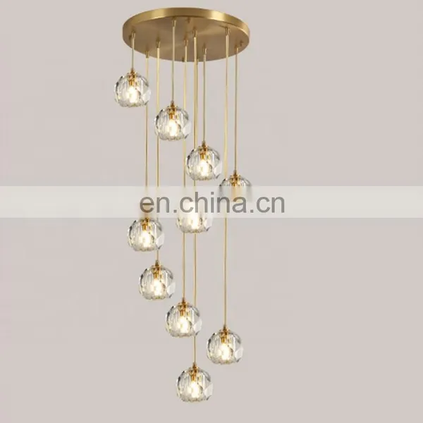 Decoration Luxury Lighting k9 Crystal Lamps Ceiling Chandelier Hanging Nordic Pendant Light photo-2