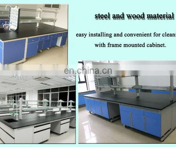 Steel Wood Lab Island Bench For University Laboratory With PVC Handle photo-5