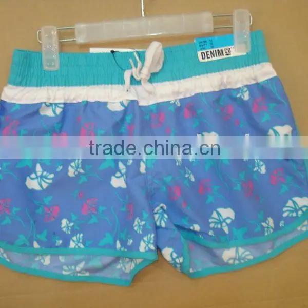 Microfiber 100% Polyester Girls Beach Shorts