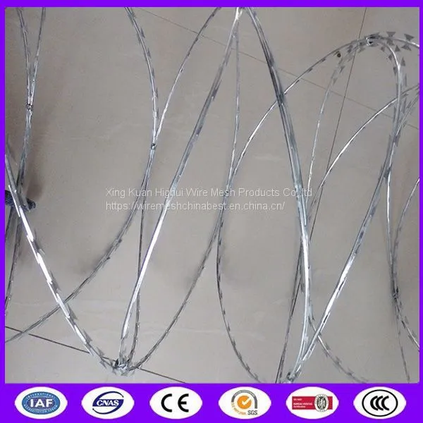 Silver Color Coiled Razor Barbed Wire , Spiral Barbed Wire Sample Avaliable photo-2