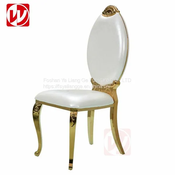 Wholesale Stacking Gold Stainless Steel Dining Chair Wedding Banquet Hall Chairs photo-5