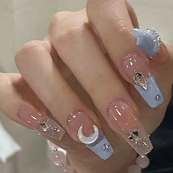Foreign Trade European and American Red Ballet Nail Glitter French Butterfly Solid Color Nail Art Press on Nails photo-5