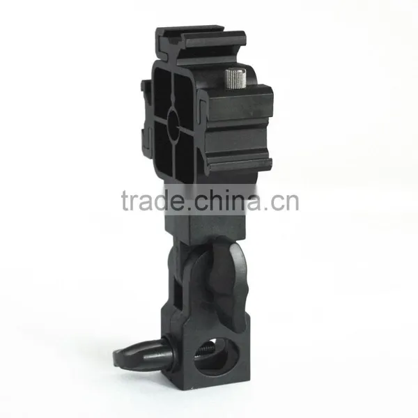 Professional 3 Way Flash Shoe Bracket/Umbrella Holder Light Three Hot Shoe Stand Mount photo-6