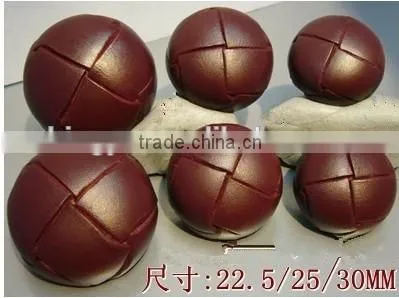 Wine Color Braided Leather Button photo-5