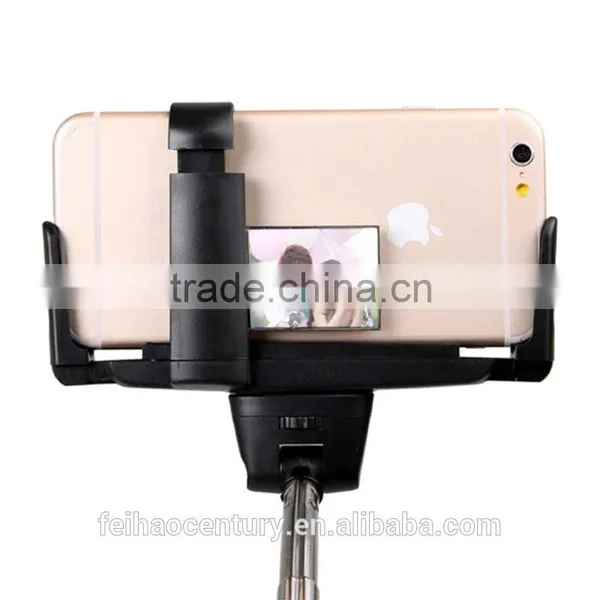 2015 Wholesale Fashion Fodable Pocket Cable Monopod Bluetooth Selfie Stick With Mirror photo-5