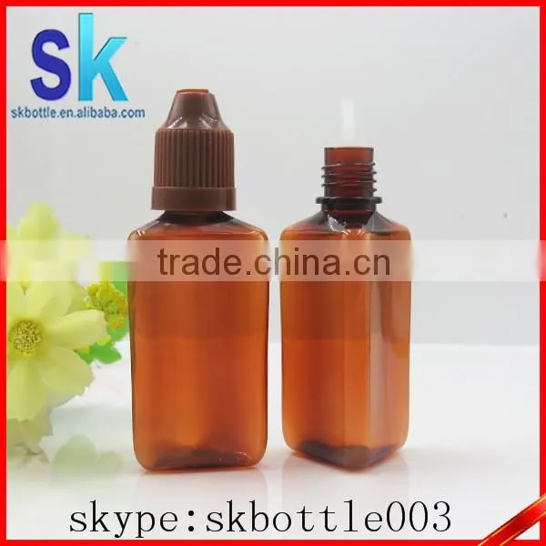 e Liquid Amber Triangular Plastic Dropper Bottle Pet Dropper Bottle 30ml With Childproof Cap photo-2