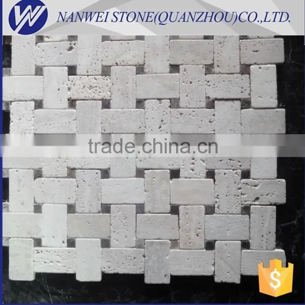 Light Beige Wholesale Price Mosaic Marble Tile Floor Interior Decoration photo-2