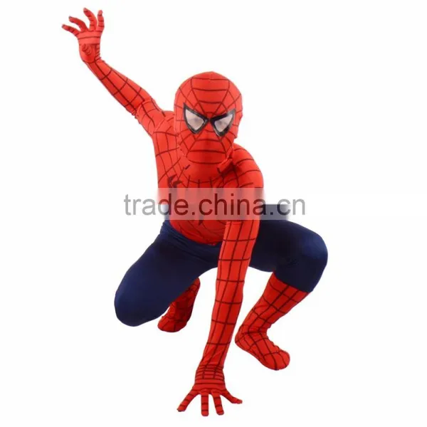 New Arrival Kids Spiderman Lycra Zentai Suit Adult Halloween Party Cosplay Costume Spiderman Suit