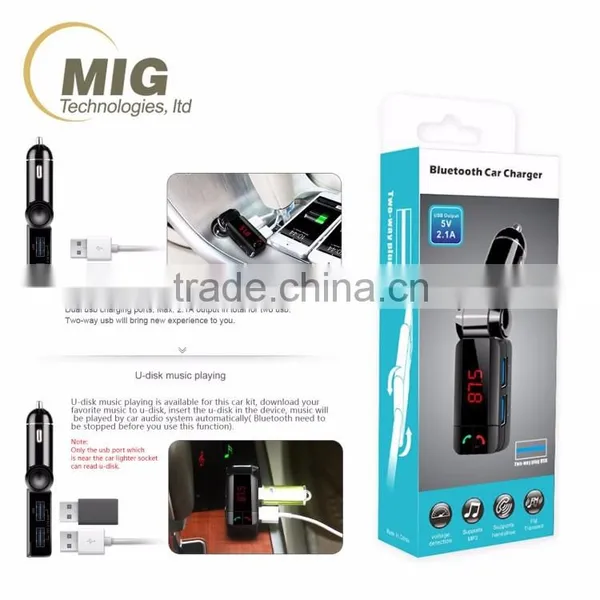 New LCD Bluetooth Car Kit MP3 FM Transmitter SD USB Charger Handsfree for IPhone photo-4