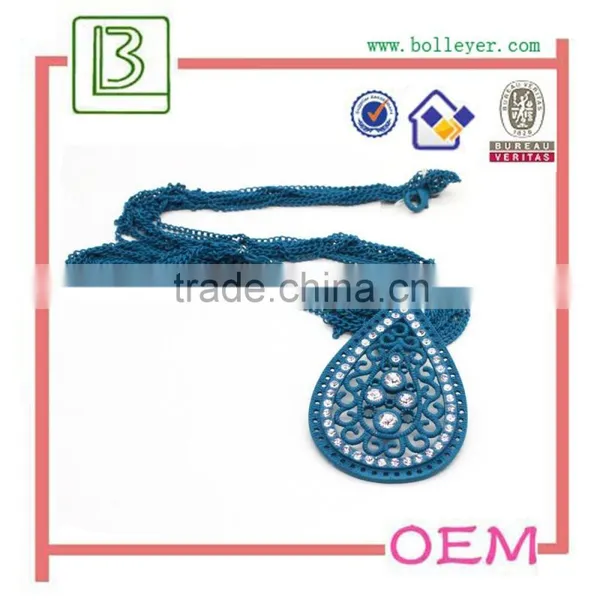Retro Bohemian Necklace With Diamonds Teardrop-shaped Necklace For Female photo-3