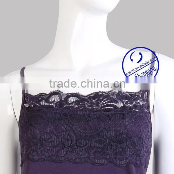 New Design Custom Wholesale 100 Cotton Lace Womens Tank Top photo-3