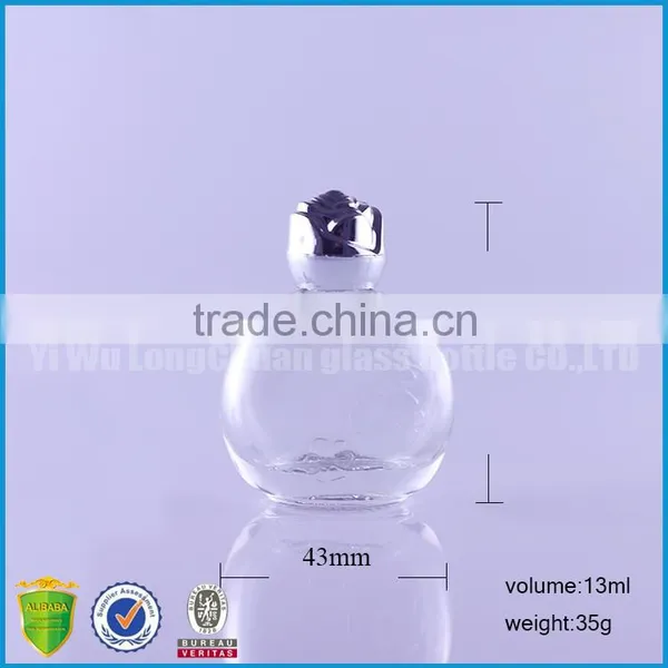 Clear Round Empty Liquid Glass Bottles 13ml With Child Proof Cap