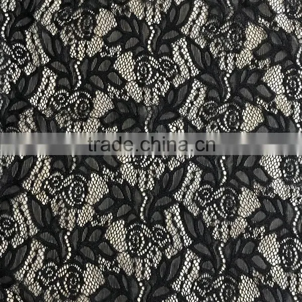 TH-8881 Newest Strech Nylon Lace Fabric Small Leaf Flower Design With Shiny photo-3