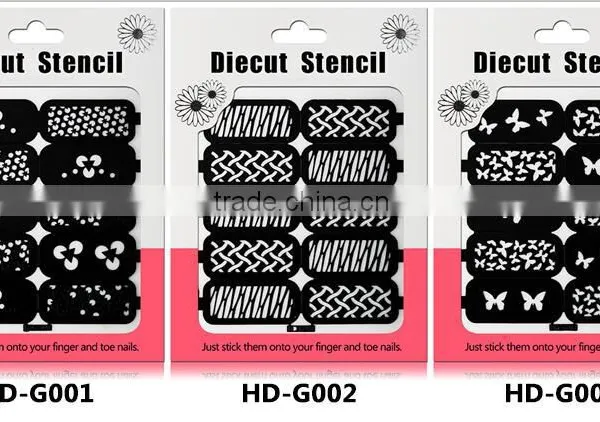 Reusable Stampling Tool Nail Art Stencil Stickers HD 18styles Nail Hollow Stickers photo-3