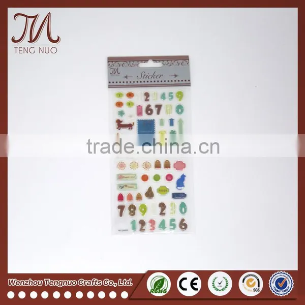 Customized Cartoon Alphabet Letter Crystal Plastic Sticker For Kid photo-5