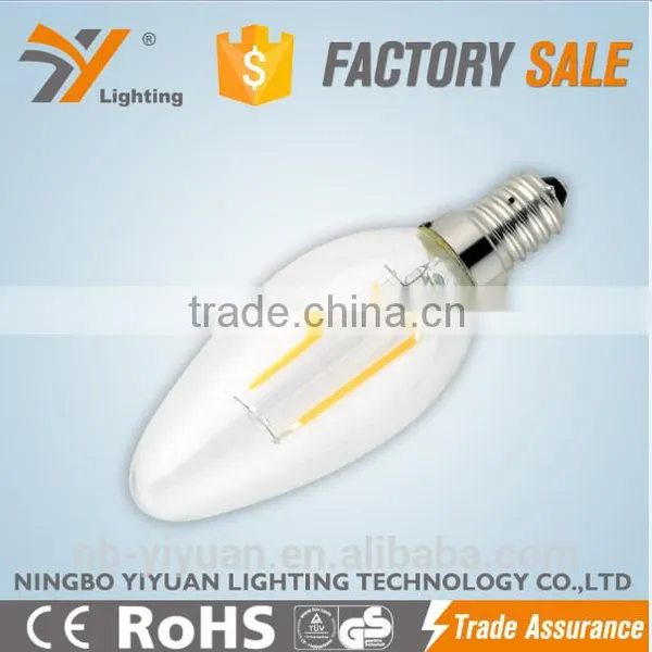 High Brightness 2w 4w 6w E27 Glass Filament Candle Bulbs With 2 Years Warranty Filament Led Bulb E27 photo-2