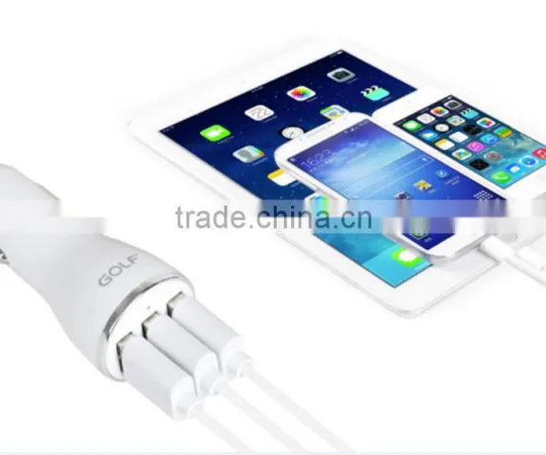 3 Port USB Certified Car Charger Quick Charge With Smart High Quality 3 Usb Car Charger Adapter For Samsung Galaxy Device photo-3