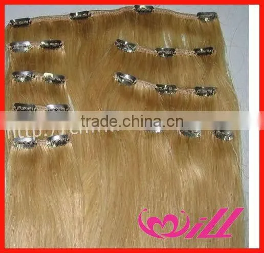 Hot Sale Pretty Gold 30 Inch Human Hair Extensions Clip in Human Hair Clip in Hair photo-2