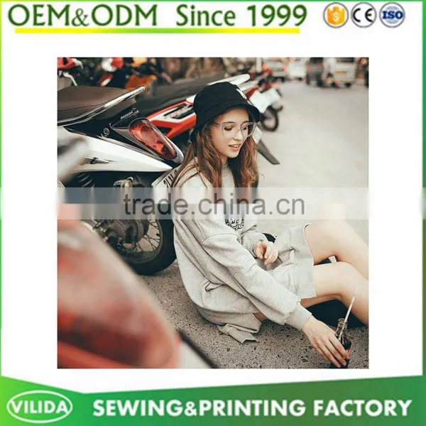 Factory in China OEM Custom Autumn Women Fashion 100% Cotton Long Hoodies Dress photo-5