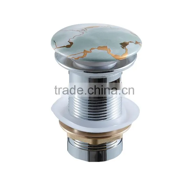 Brass Bathroom Basin Drainer With Ceramic Cover Top