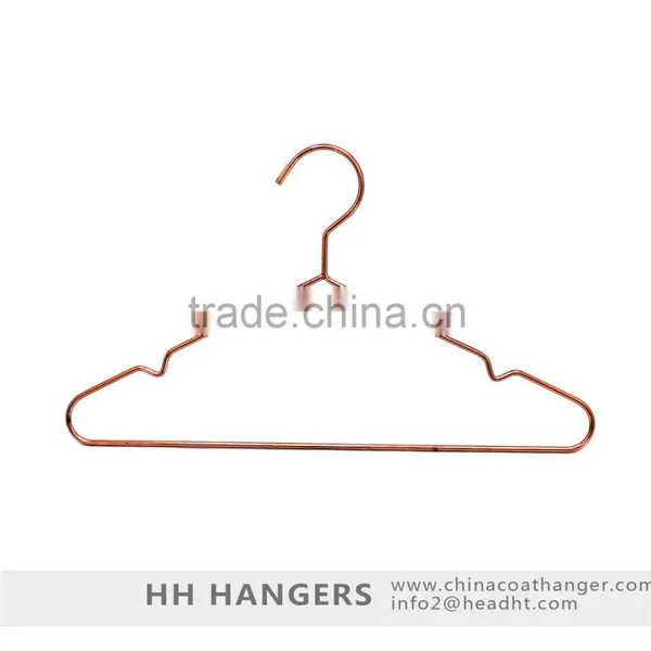 Metal Rose Gold Copper Coat Hanger, Copper Brass Metal Laundry Wire Shirt Hanger, Copper Slim Wire Top Hanger photo-2