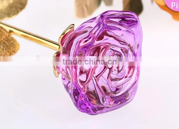 Natural Crystal Flower Golden Rose Flowers photo-2