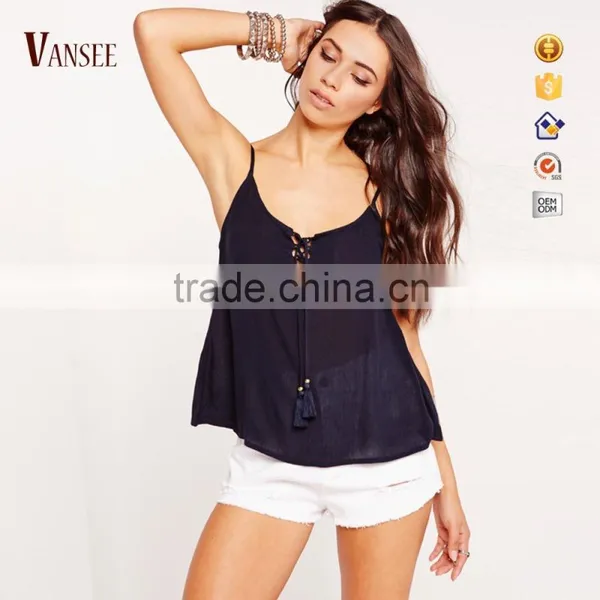 Plain Dye Custom Sun Top Blank Tank Top for Laides