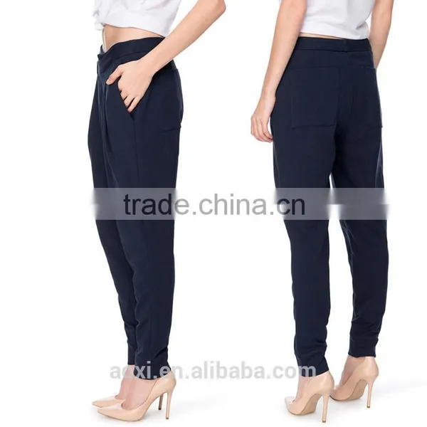 China Supplier Ltweight Plain Dyed Formal Wear Fashion Baggy Pants for Women photo-6
