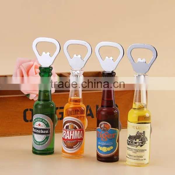 High Quality 3D Artificial Beer Bottle Opener Fridge Magnet for Promotional Gifts photo-2