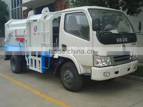 Dongfeng 3 Tons Compactor Lift Garbage Truck for Sales photo-3