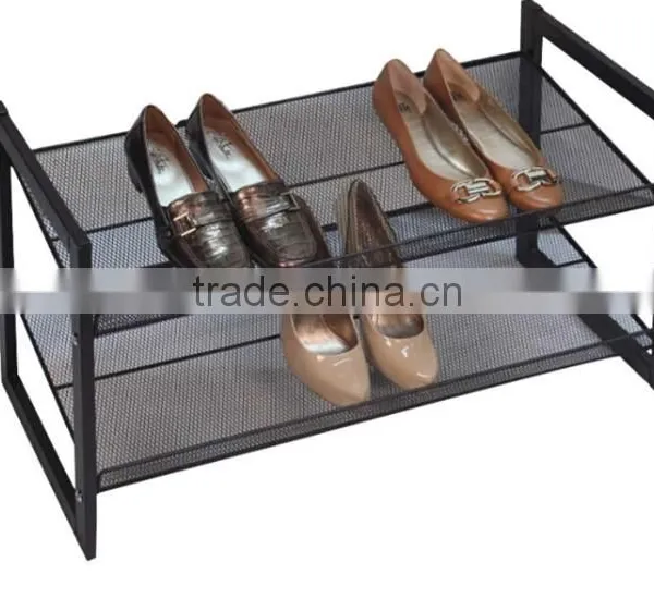 Vivinature Home 2 Tier Stackable Extra Wide Shoe Rack and Storage Shelf photo-2