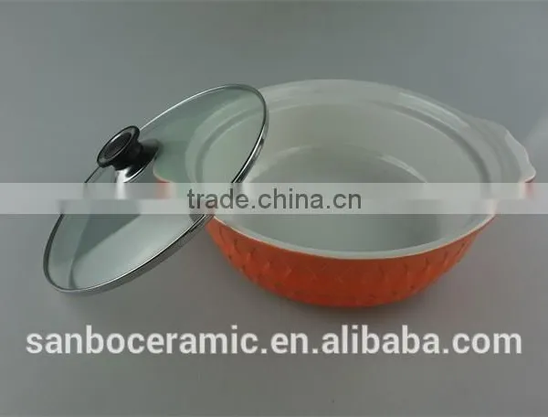 Ceramic Bright Colored Pots Color Glazed With Glass Lid photo-4