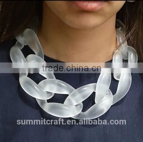 Custom Fashion Exaggerate Chic Chain Resin Necklace