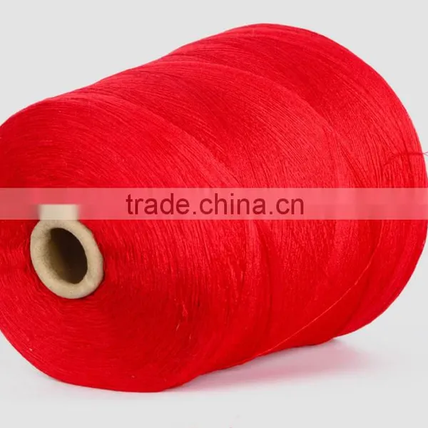 China Wholesale Dope Dyed Red Color Pure 100% Cotton Yarn Weaving 30/1 In Stocks photo-3