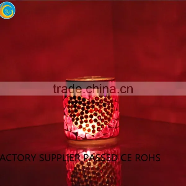Wedding Pink Handing Mosaic Glass Candle Votives photo-5