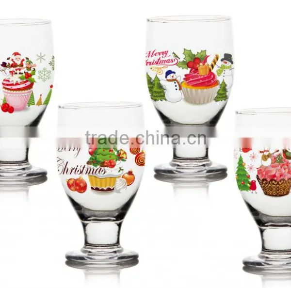 6oz 8oz 10oz 12oz Christmas Halloween Colro Printing Ice Cream Glass Cup Goblet
